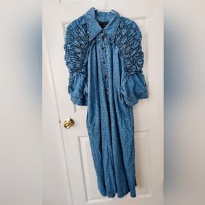 Vintage Spencer Alexis Denim A-Line Midi Dress Ruffles Sz 22? EXCELLENT